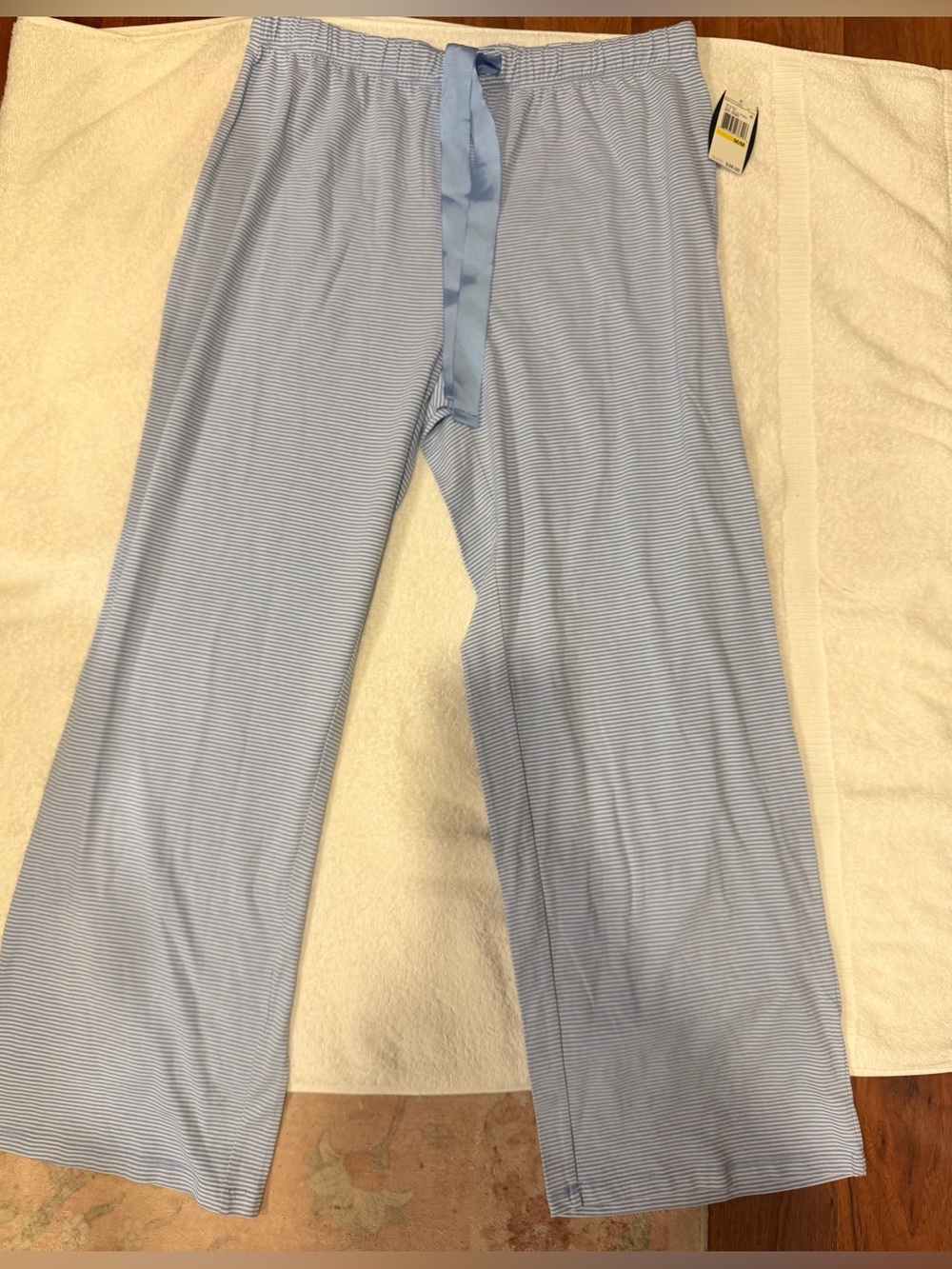 NWT; Nautica Light Blue Micro-Stripe Lounge Joggers
